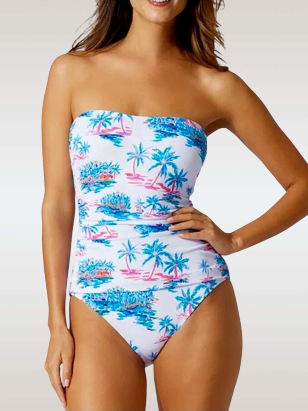 Tommy Bahama Island Cays Oasis Bandeau One Piece - Picture 2 of 13